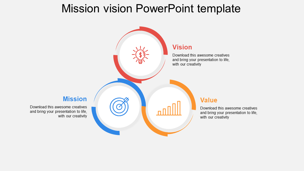 Free - Creative Mission Vision PowerPoint Template With Icons